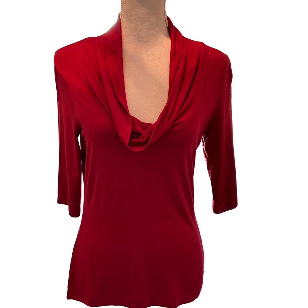 NWT OXMO cowl neck top in Maroon Sz L
